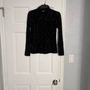 Ginger G Black Patterned Long Sleeve Top